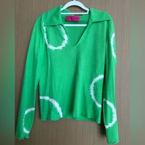The Elder Statesman green tie dye polo, size S, never worn